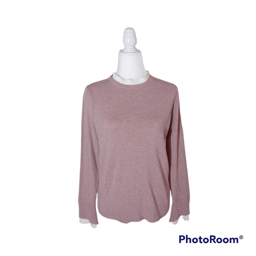 Vila Milano NWT Layered Mixed Media Pink Sweater - Size M